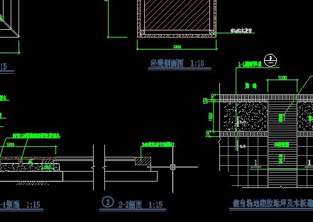 健身场地塑胶地坪及木板通道及坐登施工图