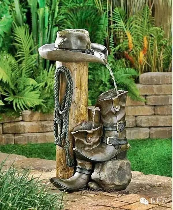 民间高手用锅碗瓢盆改造成的创意水景