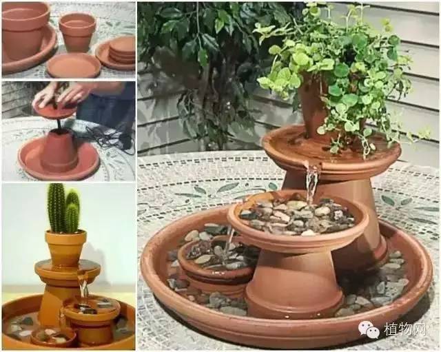 民间高手用锅碗瓢盆改造成的创意水景