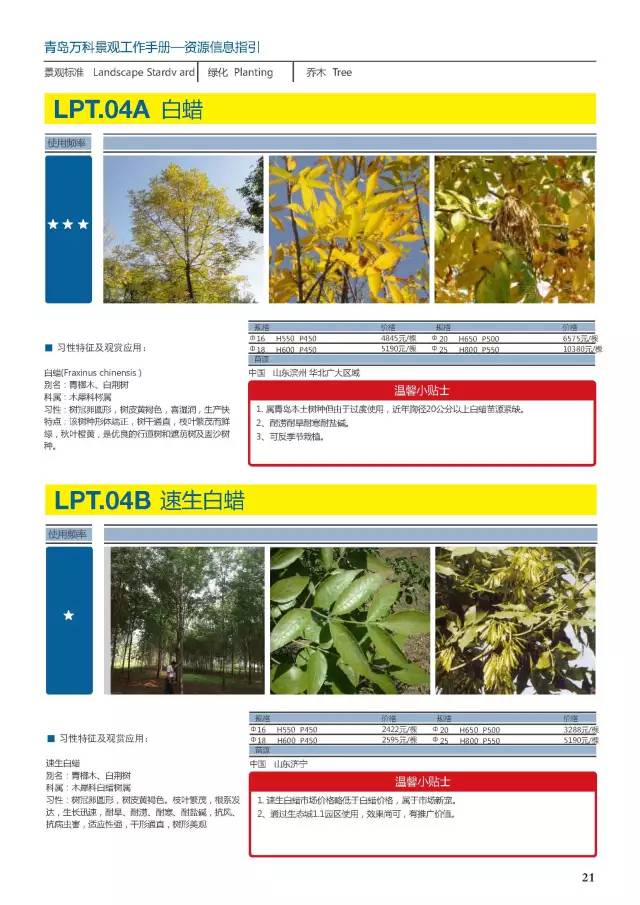 万科常用植物内部资料