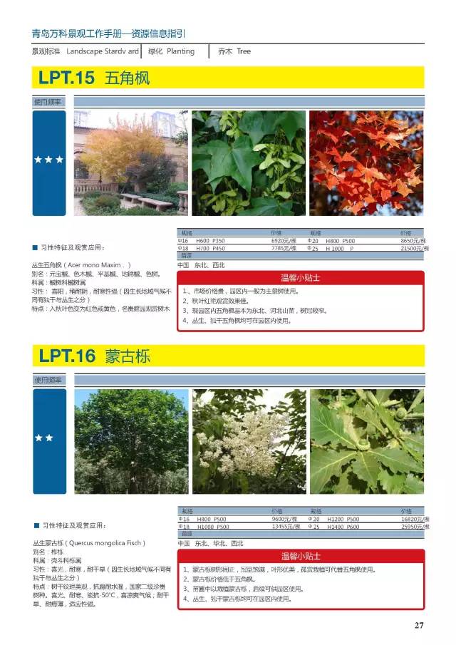 万科常用植物内部资料